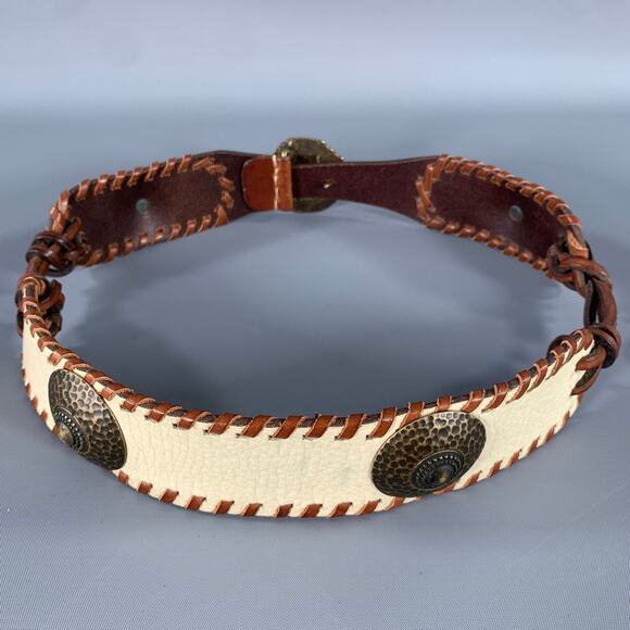 HENRY BEGUELIN Waist Size 29 Brown White Leather Belt main image 7